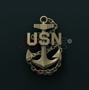 US NAVY CHIEF PETTY OFFICER ANCHOR 3D STL 3DWave